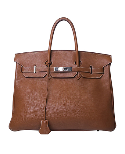 Birkin 35 Veau Togo Leather in Gold, front view